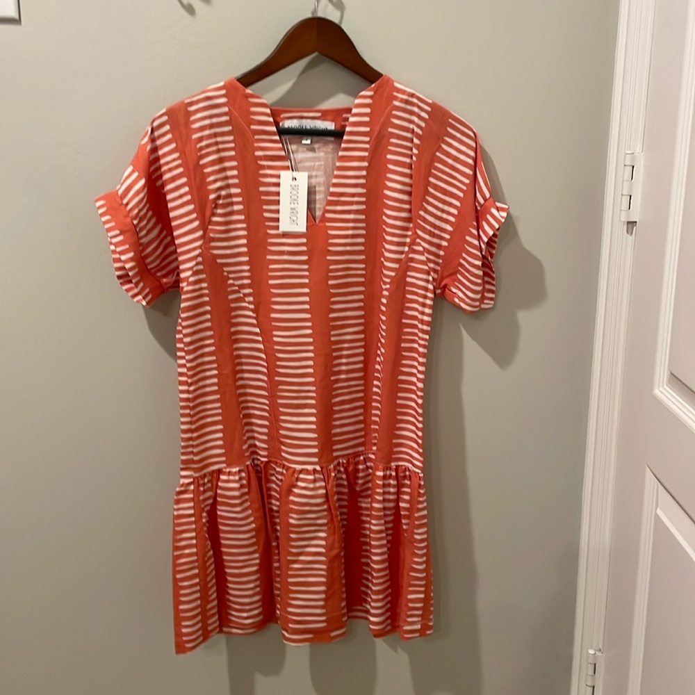 Small Brooke Wright dress, burnt orange and off-white